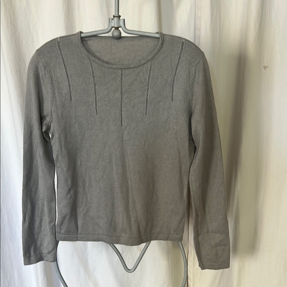 Tops - Silk cashmere grey pullover women’s soft classic sweater s/xs
